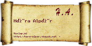 Héra Alpár névjegykártya